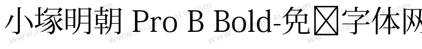 小塚明朝 Pro B Bold字体转换
